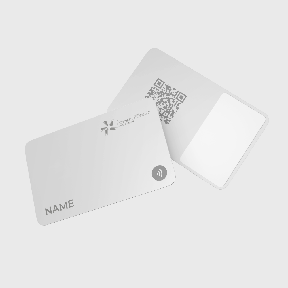 White NFC digital metal business card
