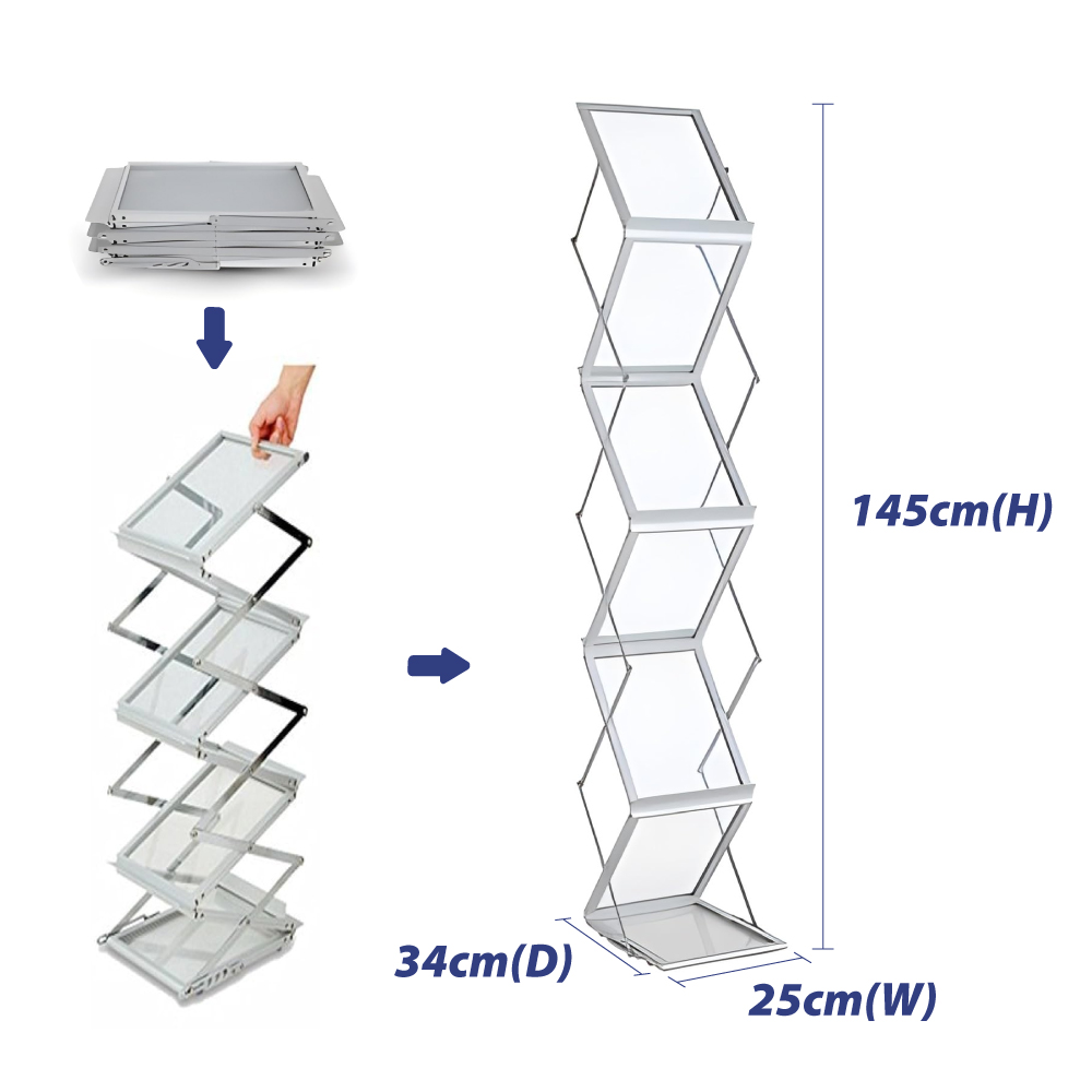 Zig Zag Acrylic Brochure Stand Front View Zig Zag Acrylic Brochure Stand Front View