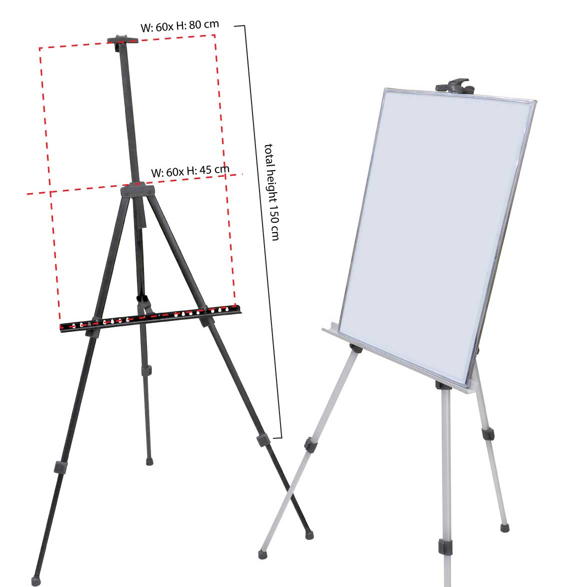 Aluminium Easel Stand Side View