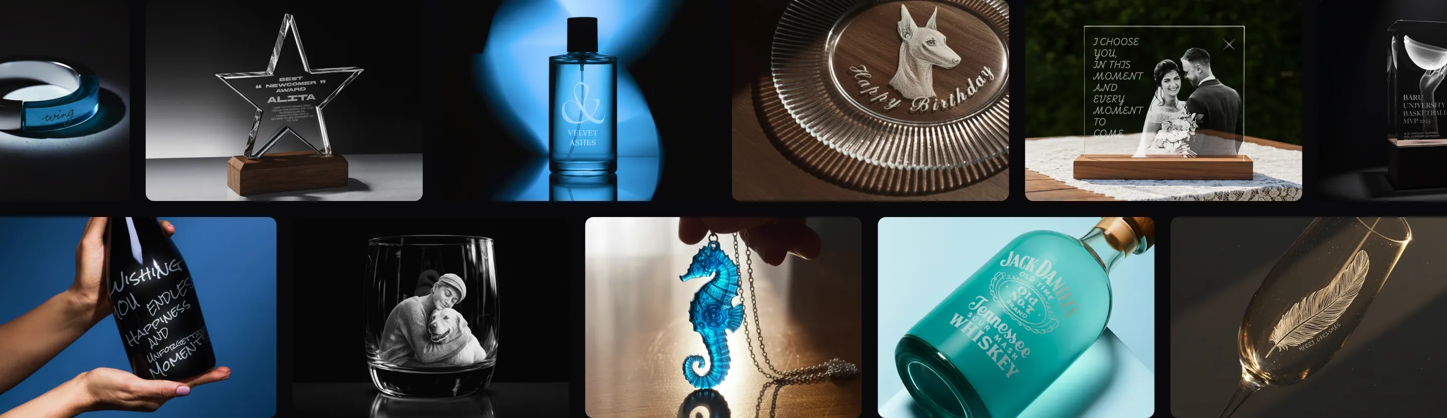 Glass engraving examples