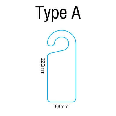 Door Hanger Type A 88mm x 220mm Door hanger bercetak kustom Type A 88mm x 220mm