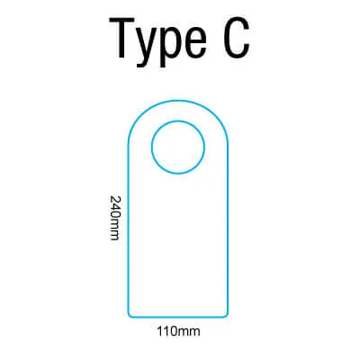 Door Hanger Type C 110mm x 240mm Door hanger bercetak kustom Type C 110mm x 240mm