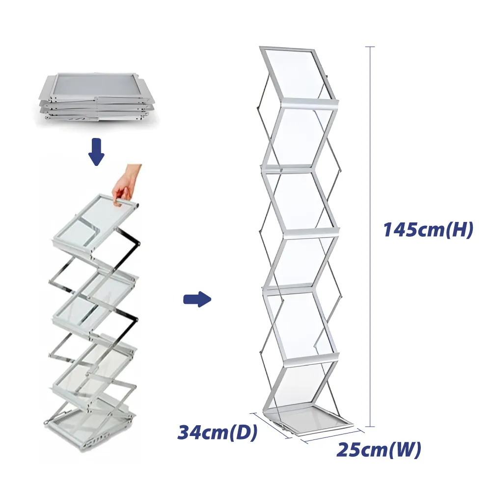 Zig Zag Acrylic Brochure Stand front view