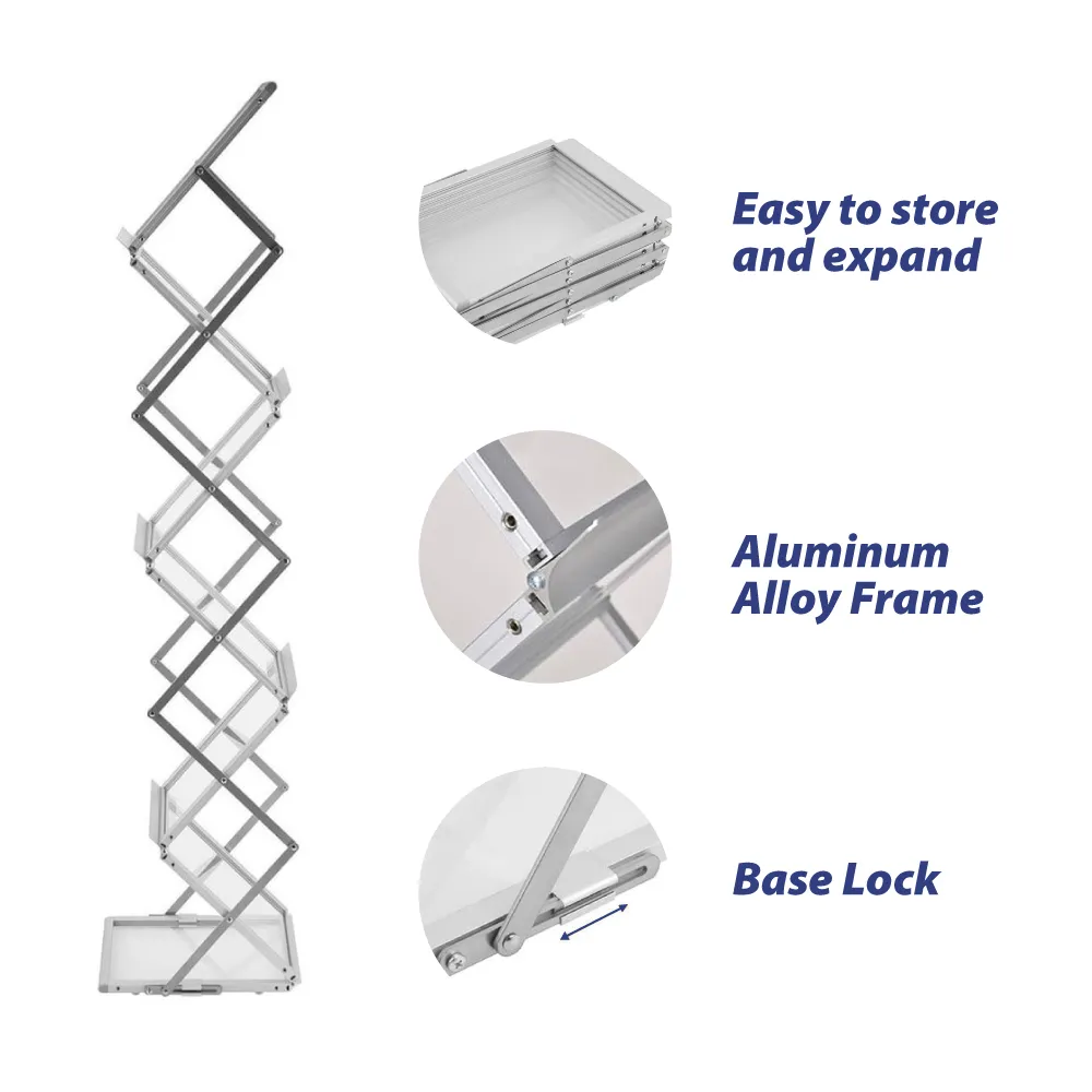 Zig Zag Acrylic Brochure Stand side view