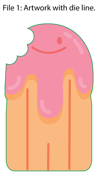 Step 1: Full artwork with die line Step 1: Full artwork with die line