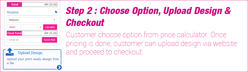 Step 2 - Choose Option and checkout Step 2 - Choose Option and checkout