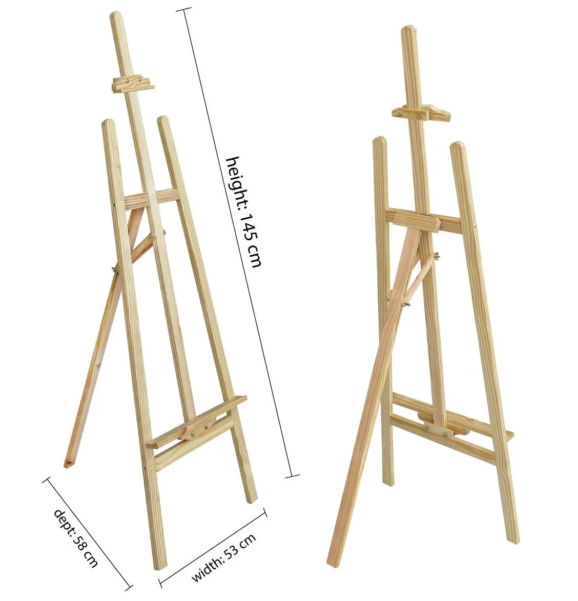 Wooden Easel Stand Front View