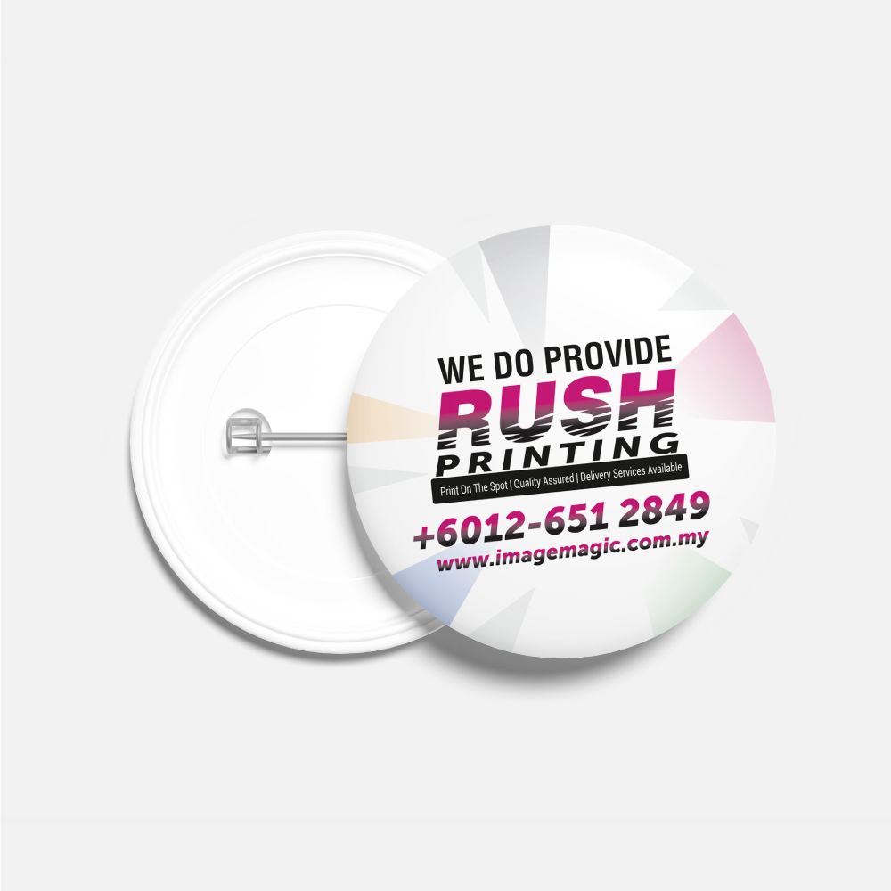 Button Badge Printing Malaysia | Custom Pin Badges 32mm 44mm 58mm ...