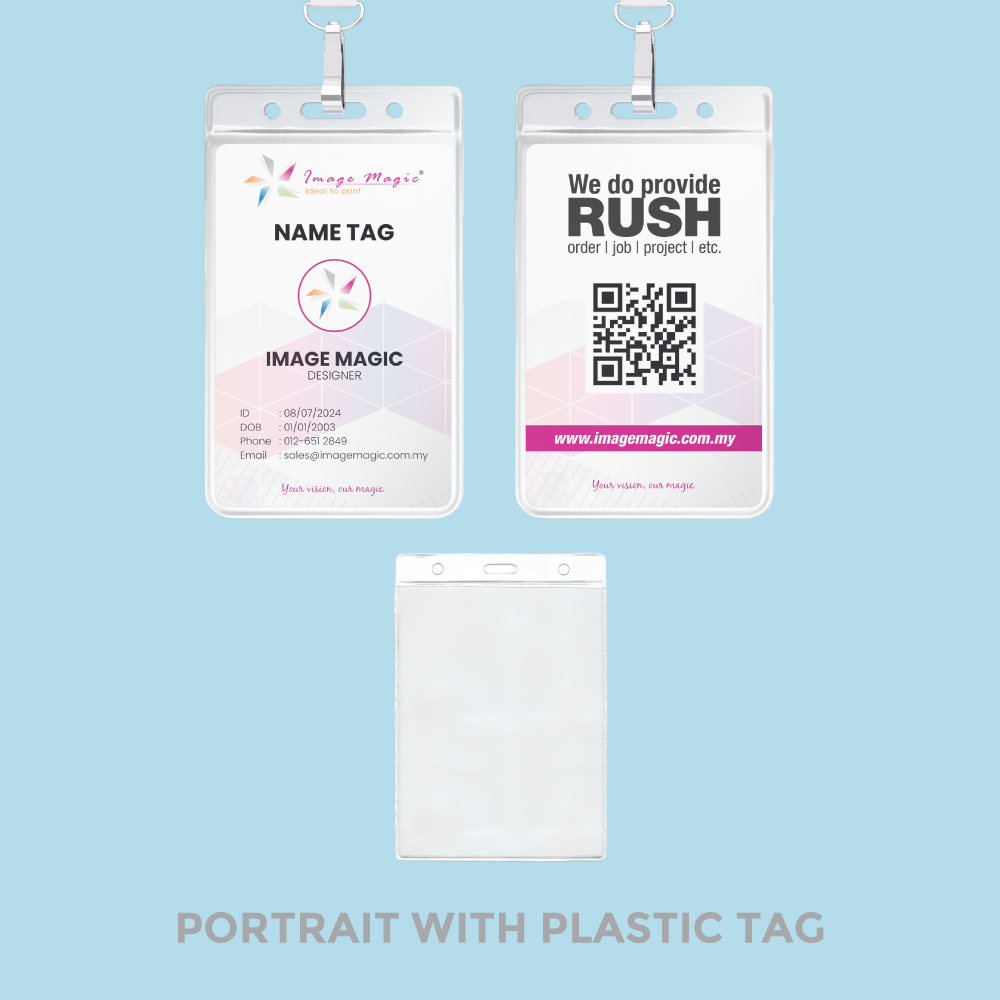 Landscape PVC Name Tag Holder Printing